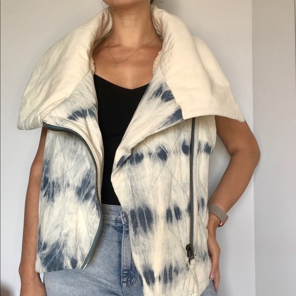 Avant-Garde Free People Vest Medium Asymmetric Sheerling-Lined Statement - Picture 3 of 13